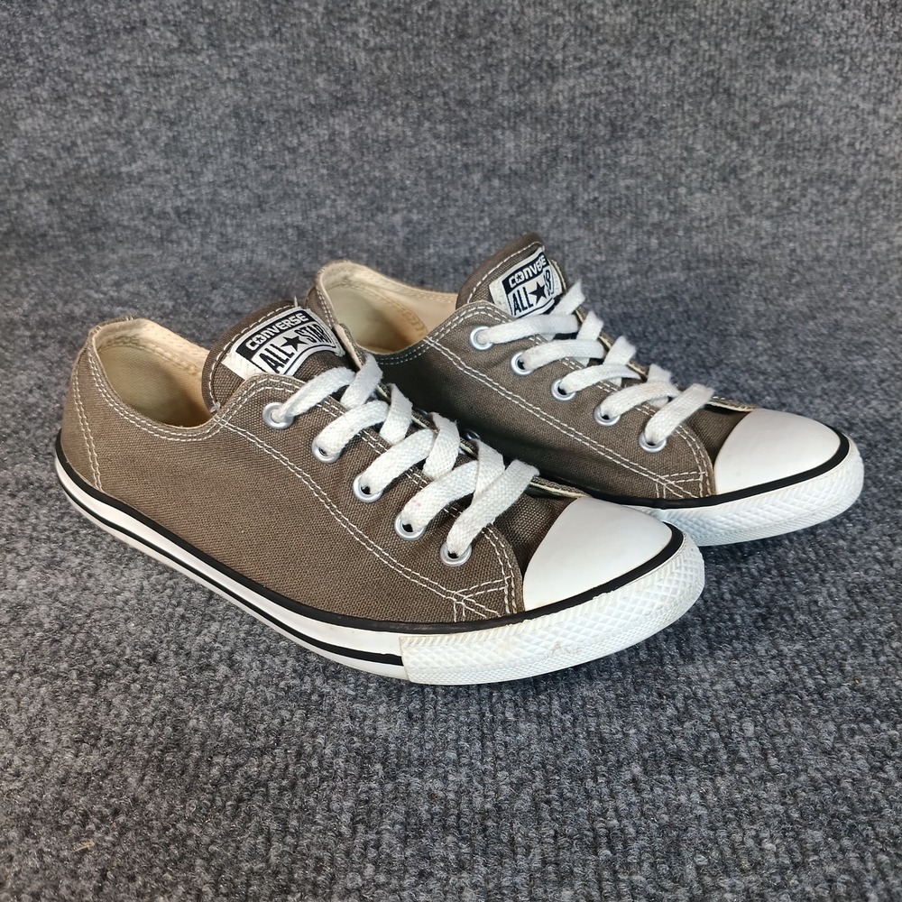 Converse All Star Dainty Ox Women Size 7 Khaki Gray Canvas Low Profile Sneakers